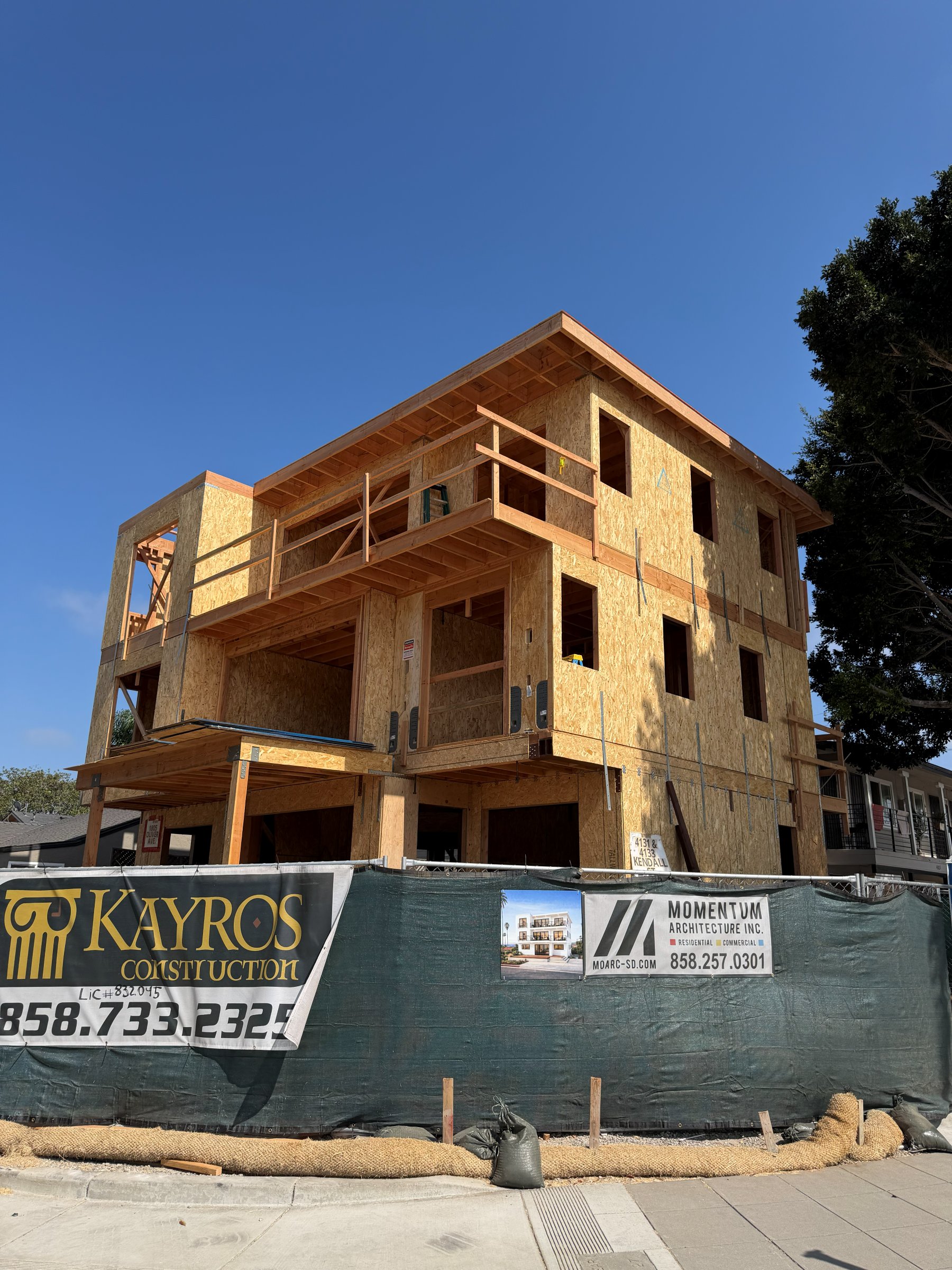 Pacific Beach Triplex construction photo 1