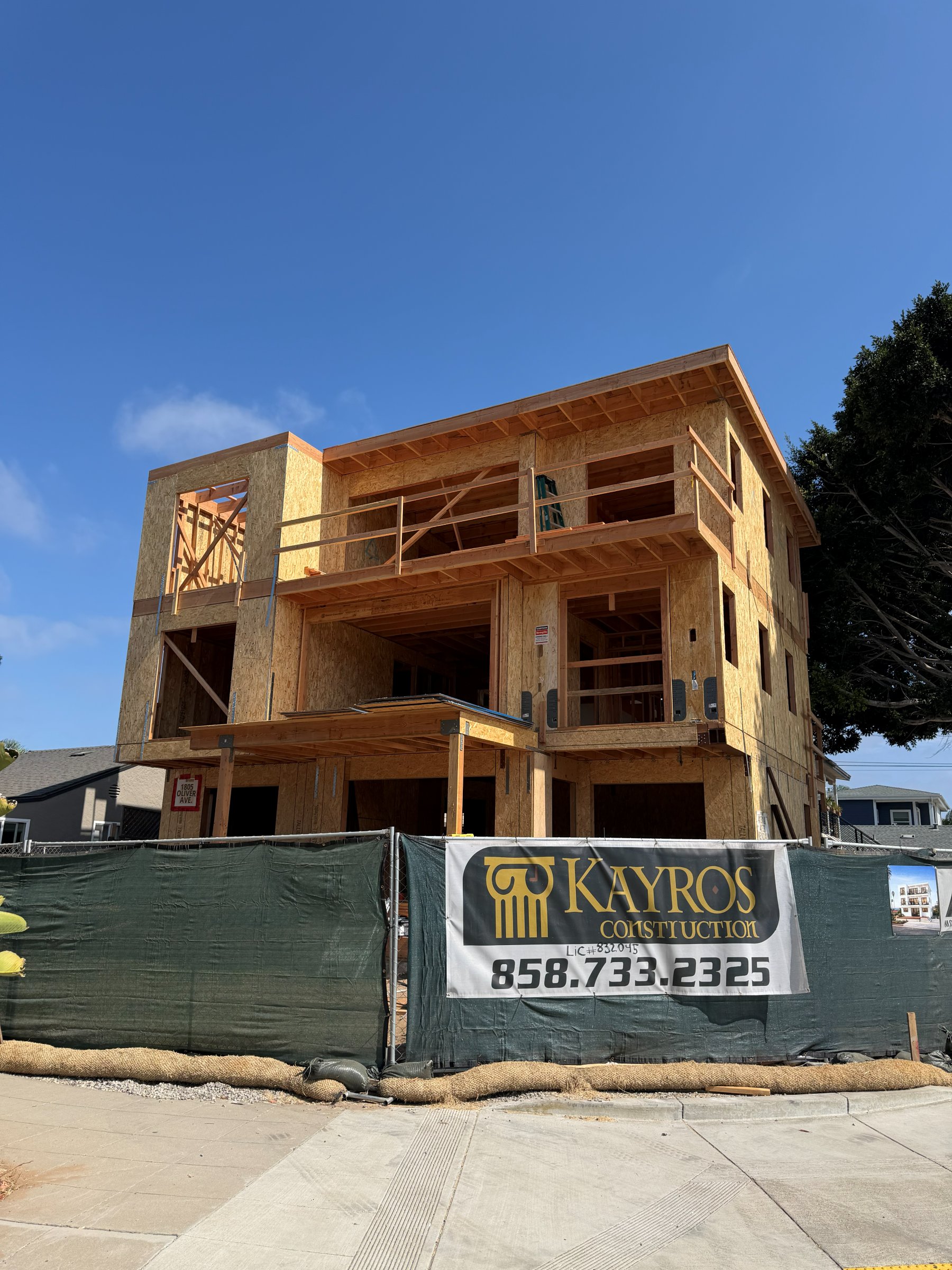 Pacific Beach Triplex construction photo 2